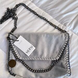 Mersi bags-Alicia bag Gunmetal Chain Shoulder Bag Removable Chain